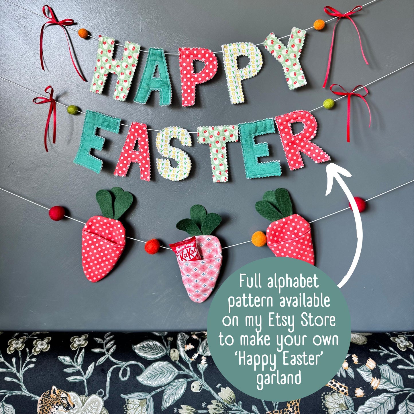 Easter Carrot Garland Sewing Pattern – Beginner-Friendly DIY PDF