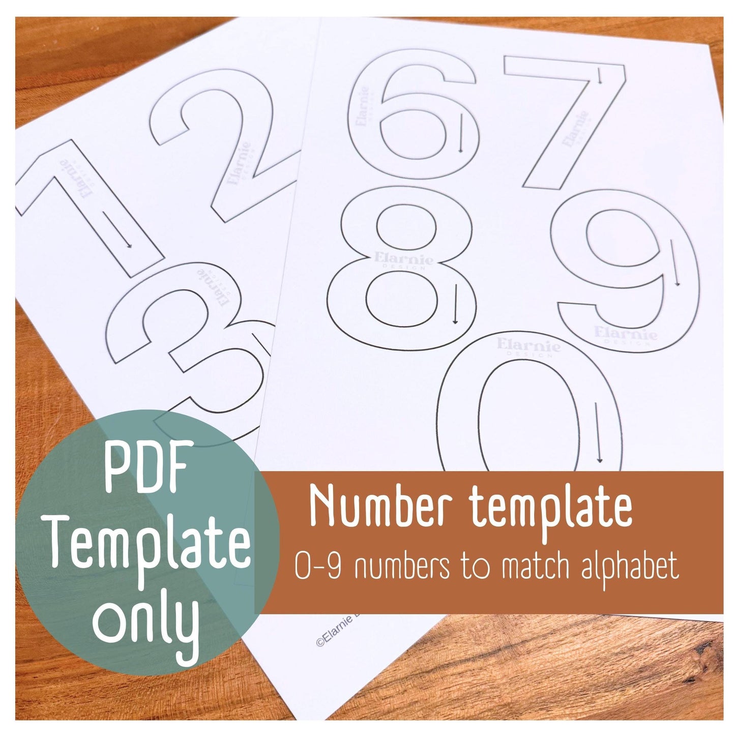 Fabric Number Template (0–9) – PDF Download for Bunting & Garland