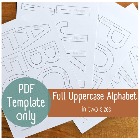 Alphabet Template for Fabric Garland – Uppercase PDF Pattern (Digital Download)