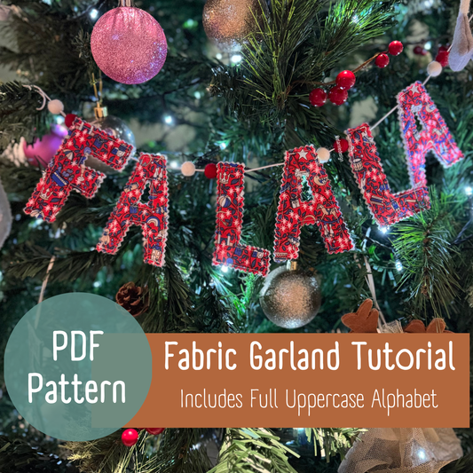 Alphabet Garland Sewing Pattern – Custom Fabric Bunting DIY PDF