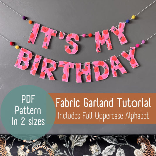 Alphabet Garland Sewing Pattern – Custom Fabric Bunting DIY PDF